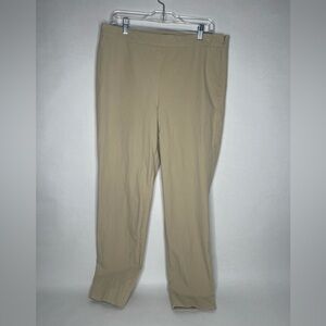 Talbots Pants Womens Size 12 Khaki‎ Chinos Chatham Ankle Side Zip Tan Business